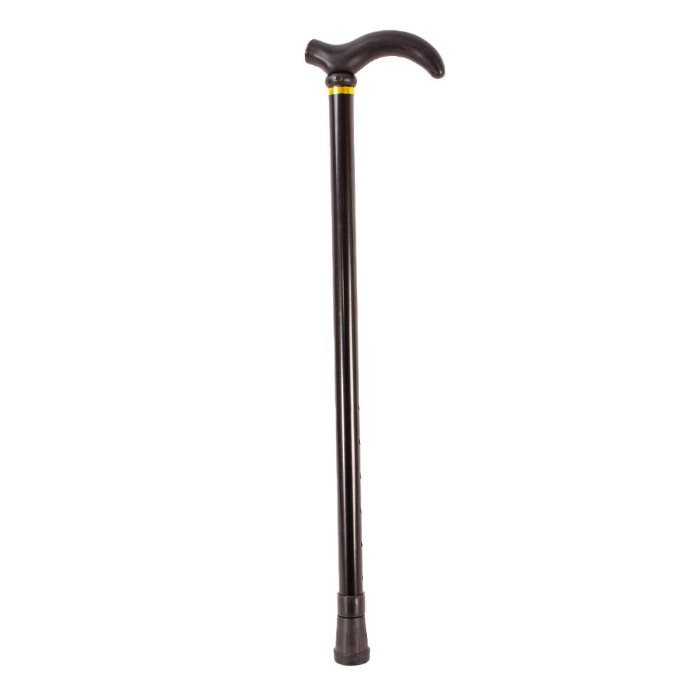 Black Adjustable Walking Stick with Molded Grip - Suitable For Men and Women - Adjustable Height, Lightweight Walking Sticks