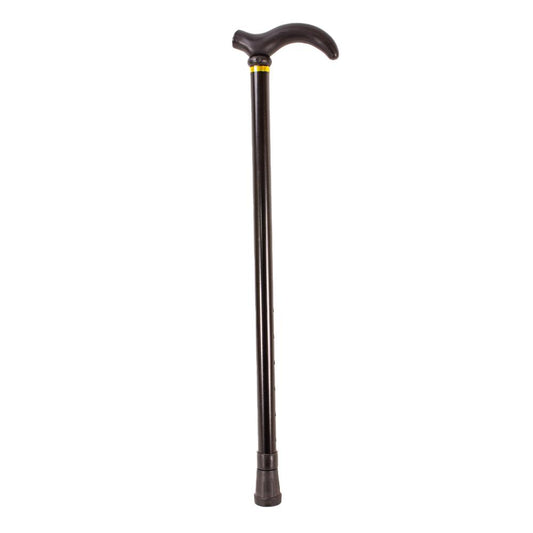 Black Adjustable Walking Stick with Molded Grip - Suitable For Men and Women - Adjustable Height, Lightweight Walking Sticks