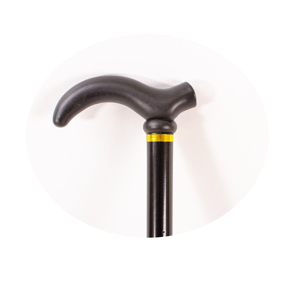 Black Adjustable Walking Stick with Molded Grip - Suitable For Men and Women - Adjustable Height, Lightweight Walking Sticks
