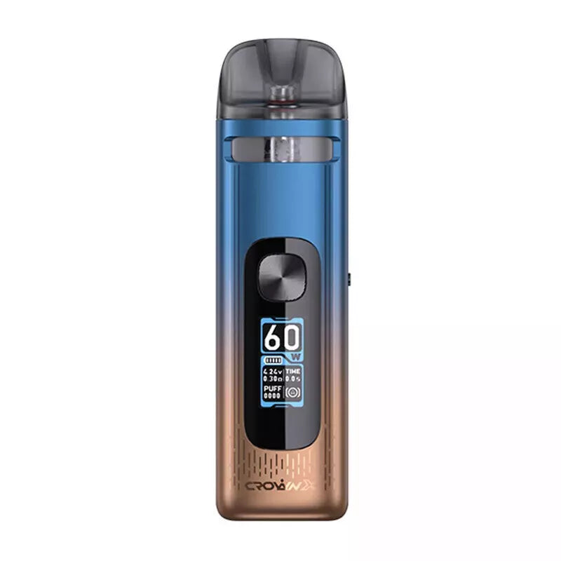 Uwell Crown X Pod Vape Kit – 1500mAh Battery, 60W Max Output, 2ml Capacity, Includes 0.3ohm & 0.6ohm Coils, Type-C Charging
