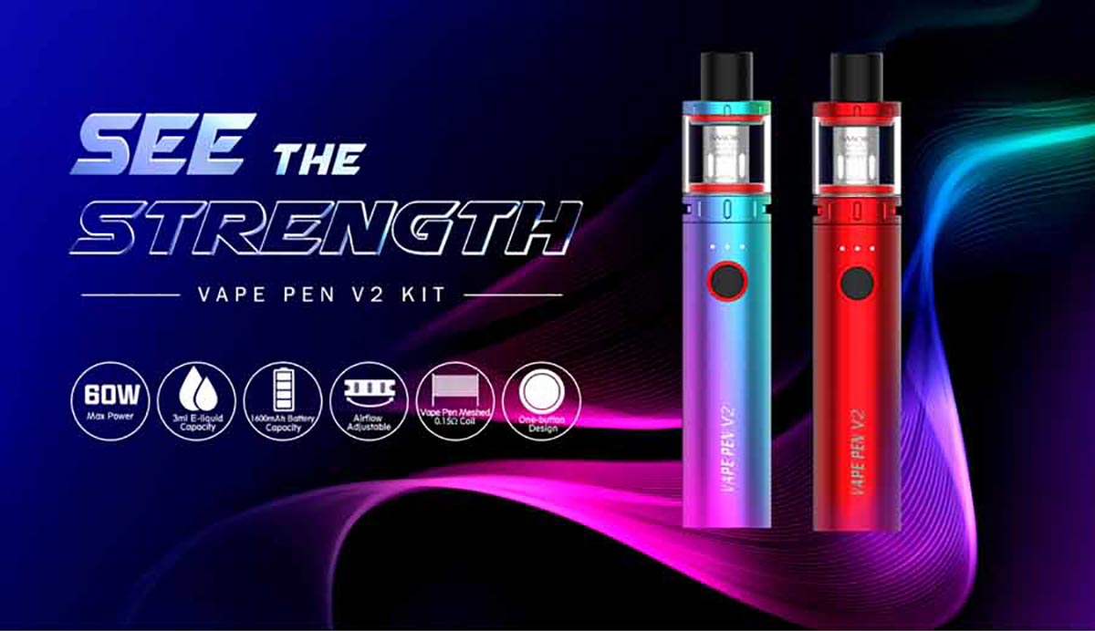 Smok Vape Pen V2 Kit - 60W Portable Power Output & 1600mAh Battery Enhanced Performance