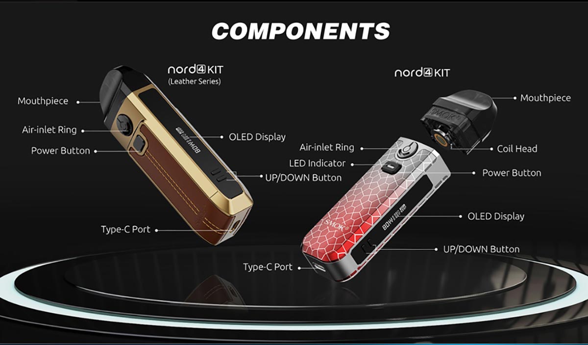 Smok Nord 4 Pod Kit - 5 to 80W Versatile Performance in a Compact Package with 2000mAh Battery