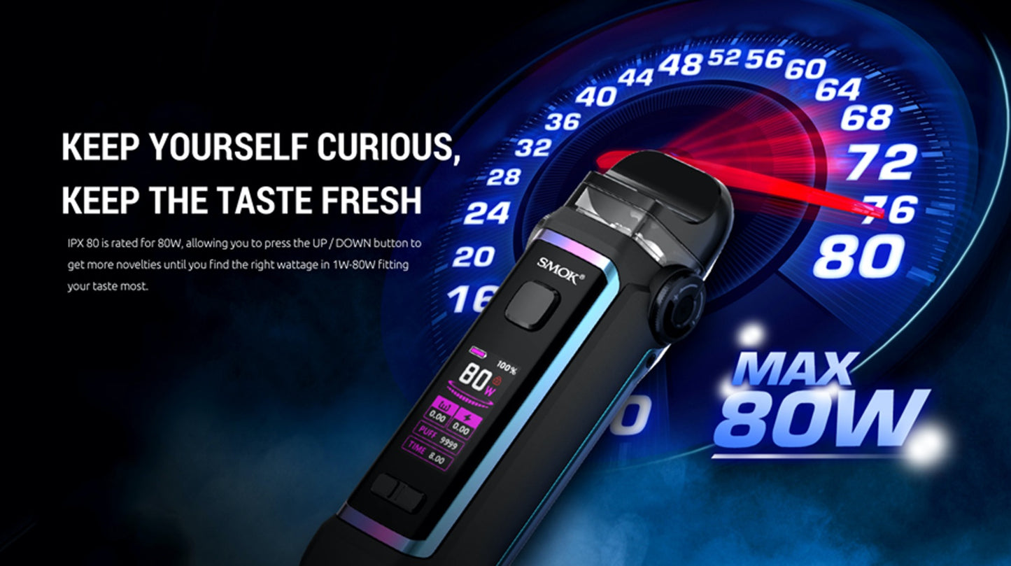 Smok IPX 80 Pod Kit - Experience Power & Endurance with 80W Output - 3000mAh Battery