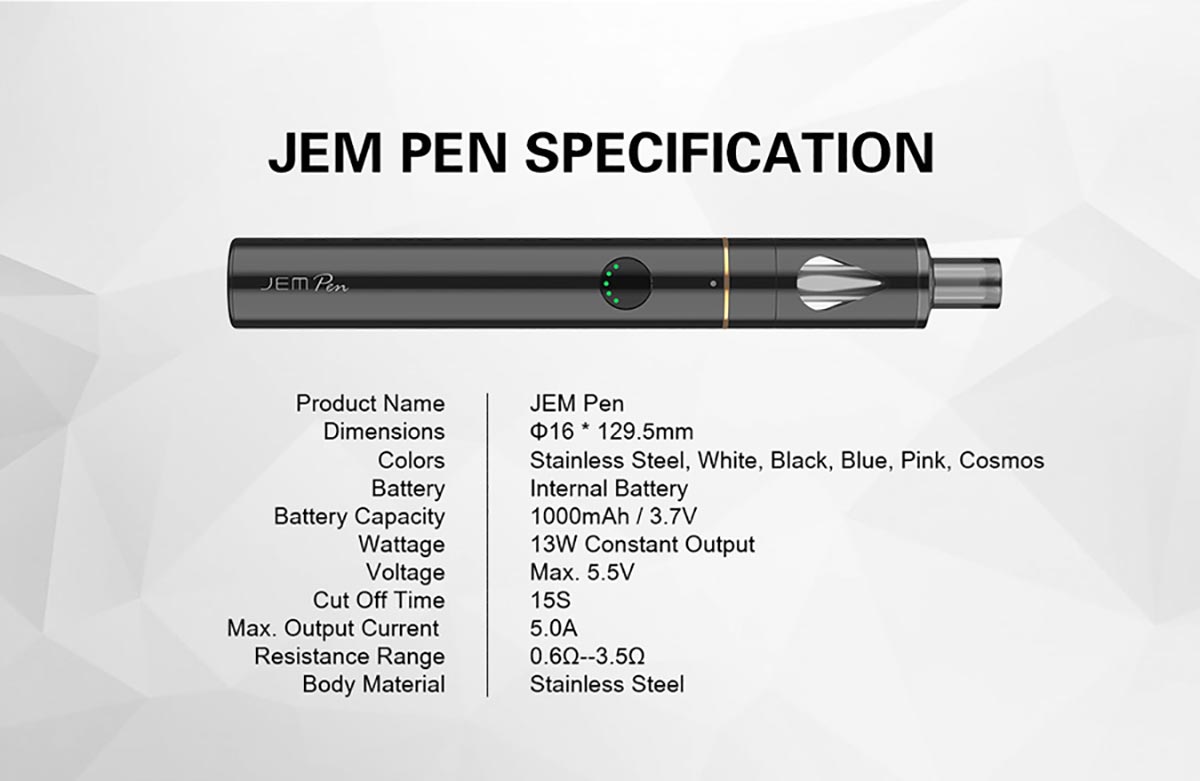 Innokin Jem Pen Kit - Stylish Simplicity for Flavorful Vaping - 1000mAh Battery