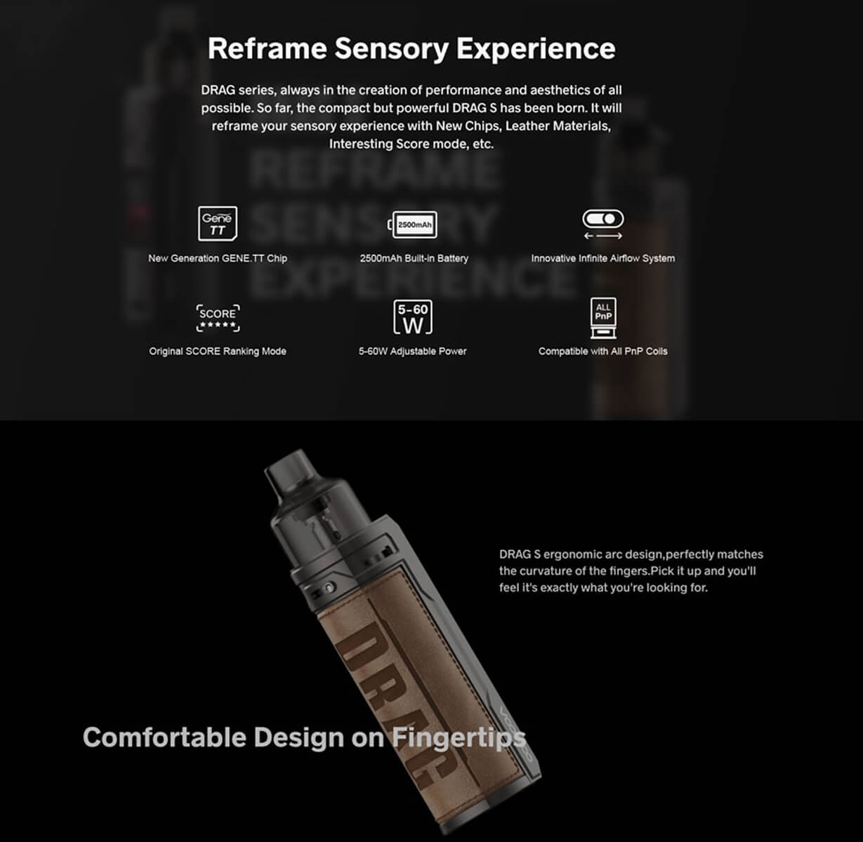 VooPoo Drag S Pod Kit - 60W output - 2500mAh Battery