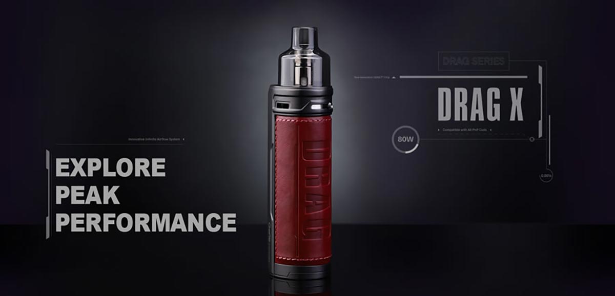 VooPoo Drag X Pod Kit - Versatile Performance 80W Output - 18650 Battery