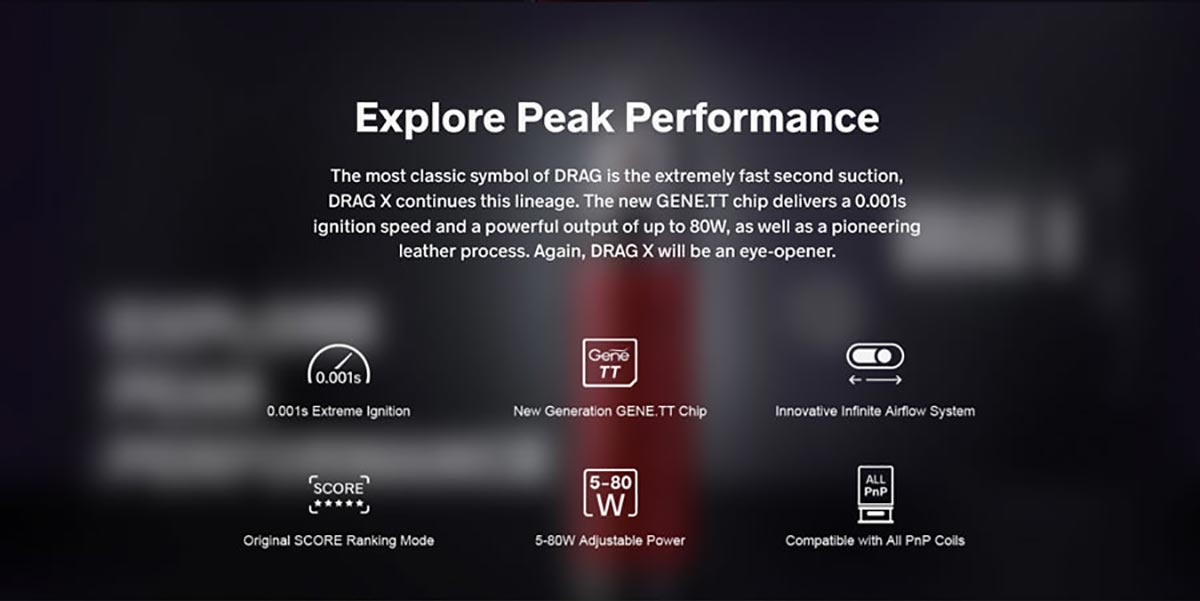 VooPoo Drag X Pod Kit - Versatile Performance 80W Output - 18650 Battery