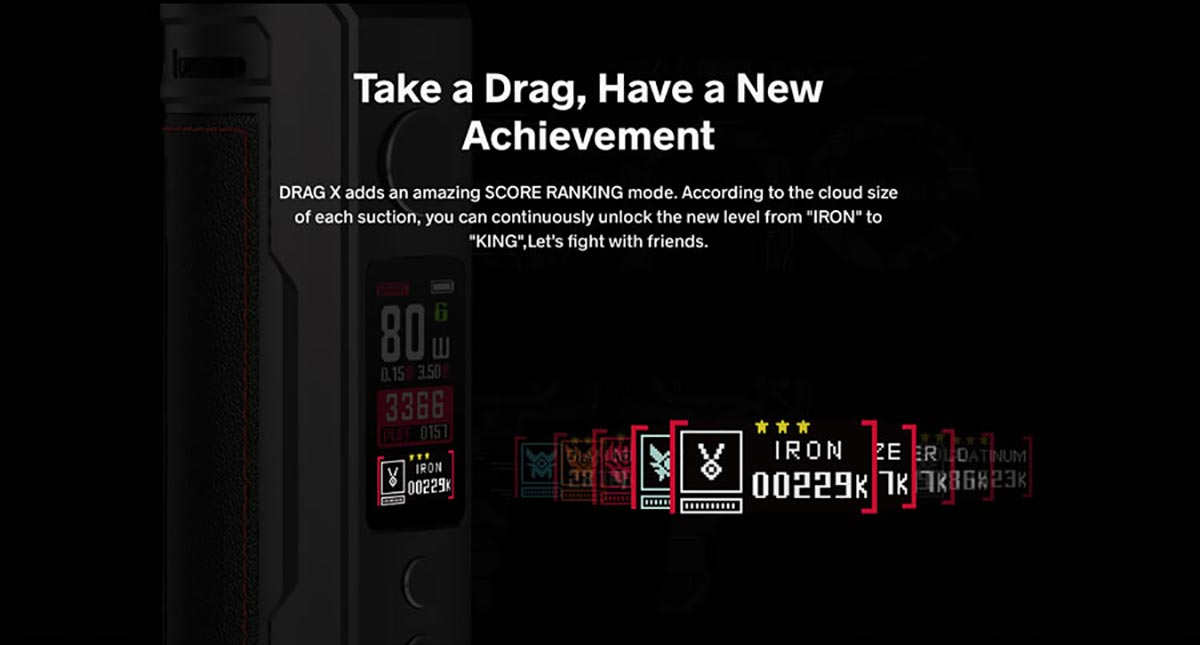 VooPoo Drag X Pod Kit - Versatile Performance 80W Output - 18650 Battery
