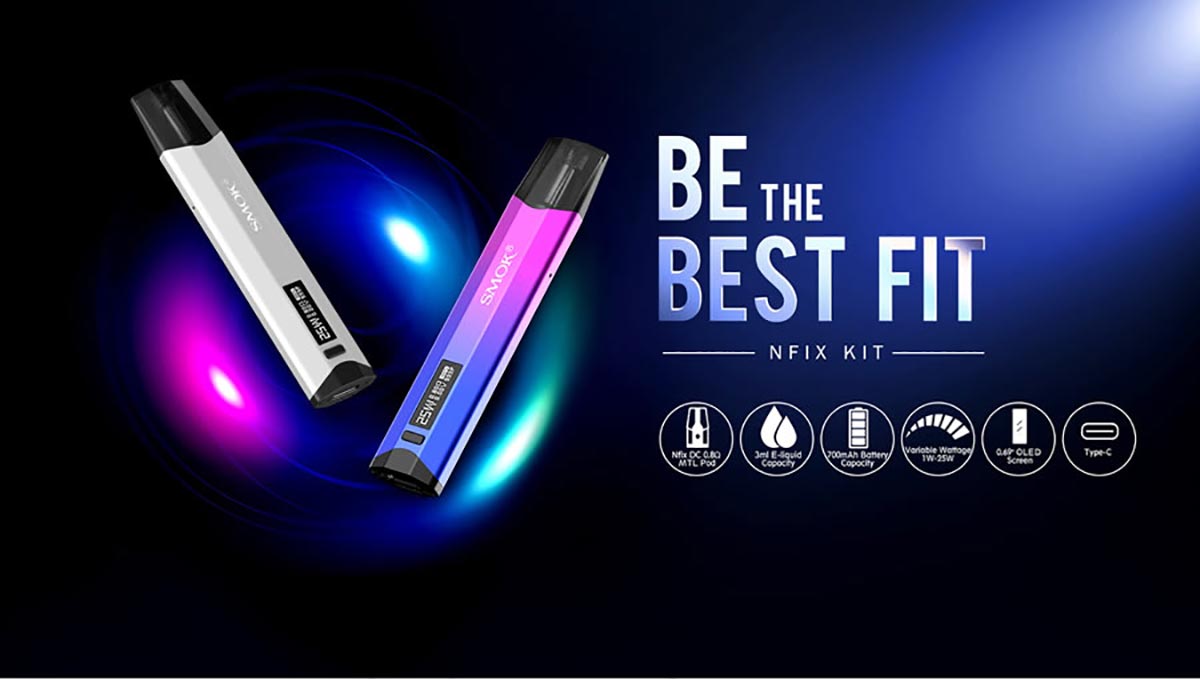 Smok Nfix Pod Kit - Embrace Simplicity & Elegance - 700mAh Battery - 1W to 25W Power Output