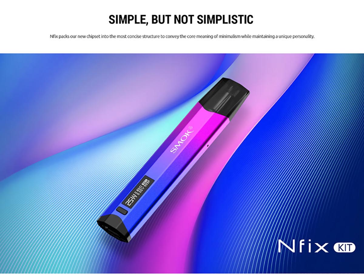 Smok Nfix Pod Kit - Embrace Simplicity & Elegance - 700mAh Battery - 1W to 25W Power Output