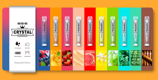 SKE Crystal Bar Vape - 20mg Nicotine Strength - 500mAh Battery - 11W Power - 1.2Ω Mesh Coil Technology