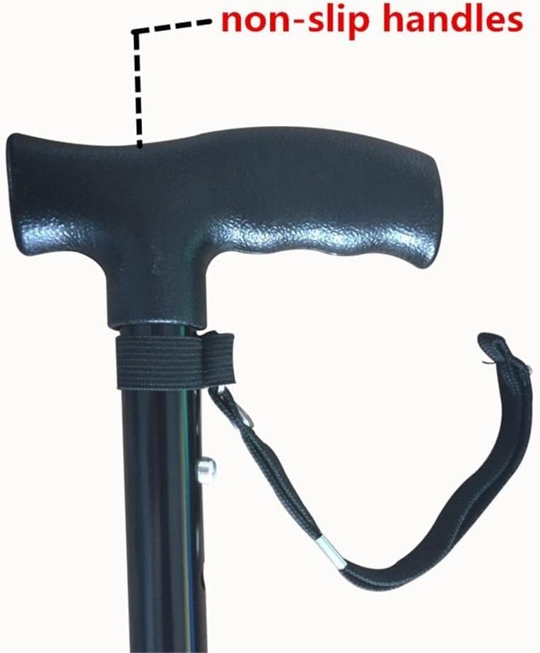 Foldable Walking Stick with Soft Grip Handle - Choose from Black, Red, Magenta, or Blue - Lightweight, Adjustable, Collapsable Walking Sticks