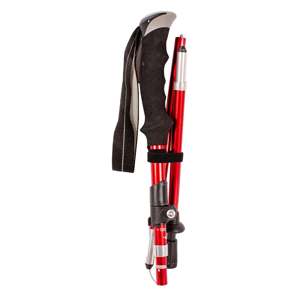 Adjustable Trekking Poles for Hiking, Camping And Backpacking - Pair of Premium Folding Trekking Pole - Lightweight, Collapsable - Walking Sticks With Cork Grip and Padded Strap- Red, Black, Pink