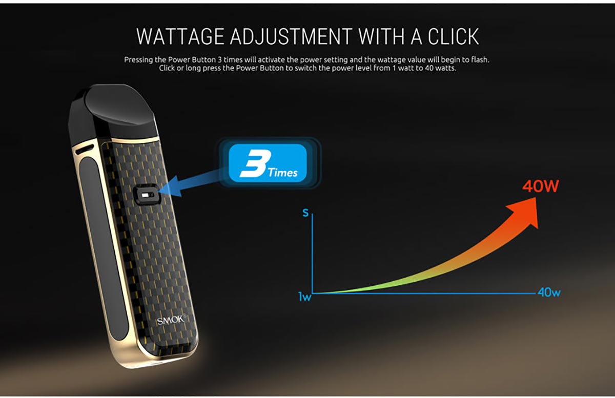 Smok Nord 2 Pod Kit - 5-40W Power Output - Rapid Charging 1500mAh Battery