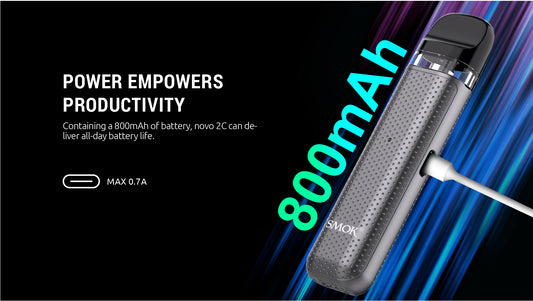Smok Novo 2C Pod Kit - Elevate Your Vaping Experience Up to 30W Output - Integrated 800mAh Battery