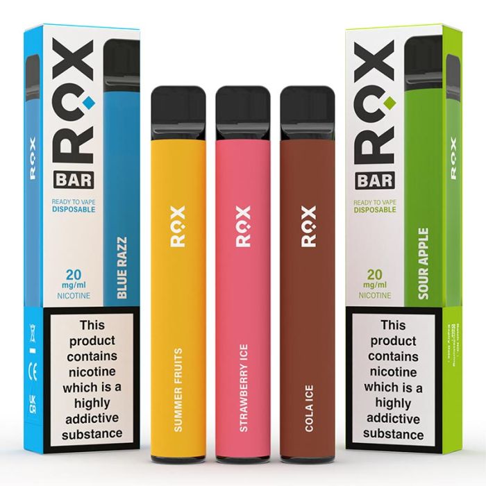 Rox Bar Vape - 20mg Nicotine Strength - Up to 600 puffs Fruits Flavours Rox Bar Vape - 20mg Nicotine Strength - Up to 600 puffs Fruits Flavours