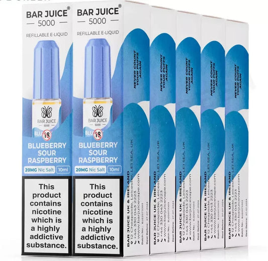 Bar Juice 5000 10ml Nic Salt 10mg 20mg PACK OF 10
