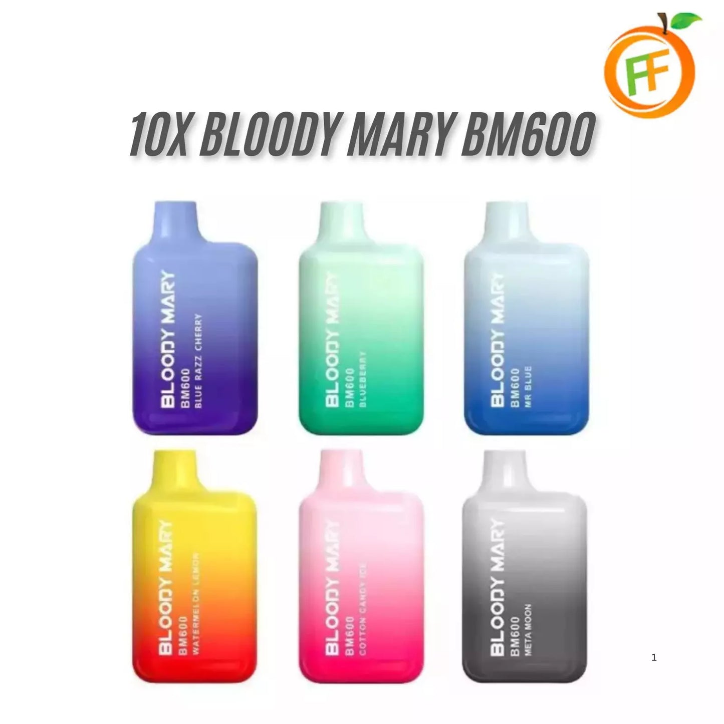 Bloody Mary BM600 Vape 20mg | Lost Mary Crystal | Elux | Box of 10