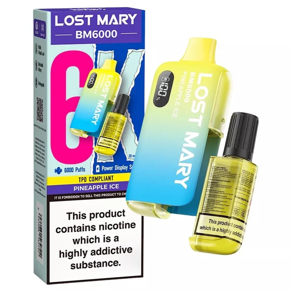 LOST MARY BM6000 RECHARGEABLE PREFILLED DISPOSABLE POD KIT 20MG