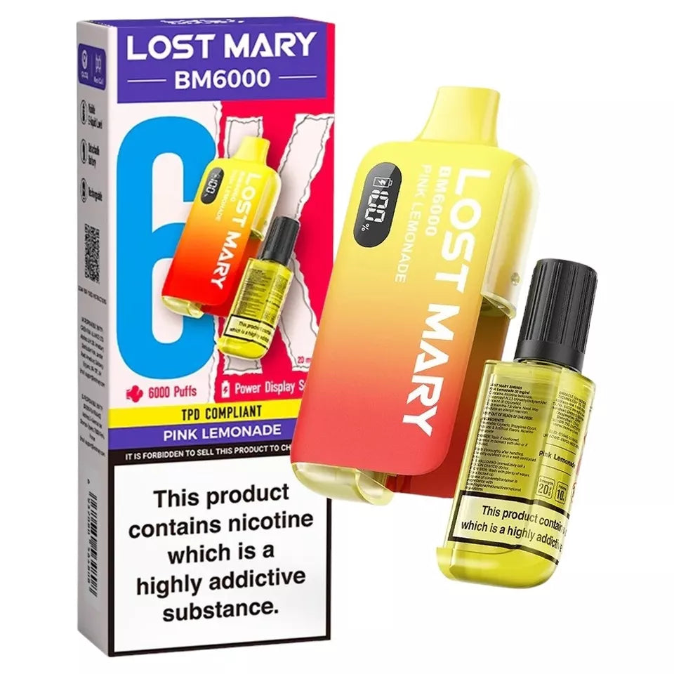 LOST MARY BM6000 RECHARGEABLE PREFILLED DISPOSABLE POD KIT 20MG