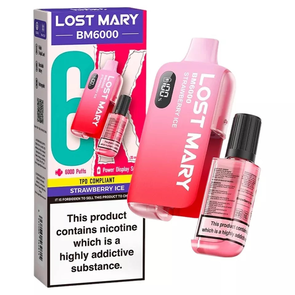 LOST MARY BM6000 RECHARGEABLE PREFILLED DISPOSABLE POD KIT 20MG