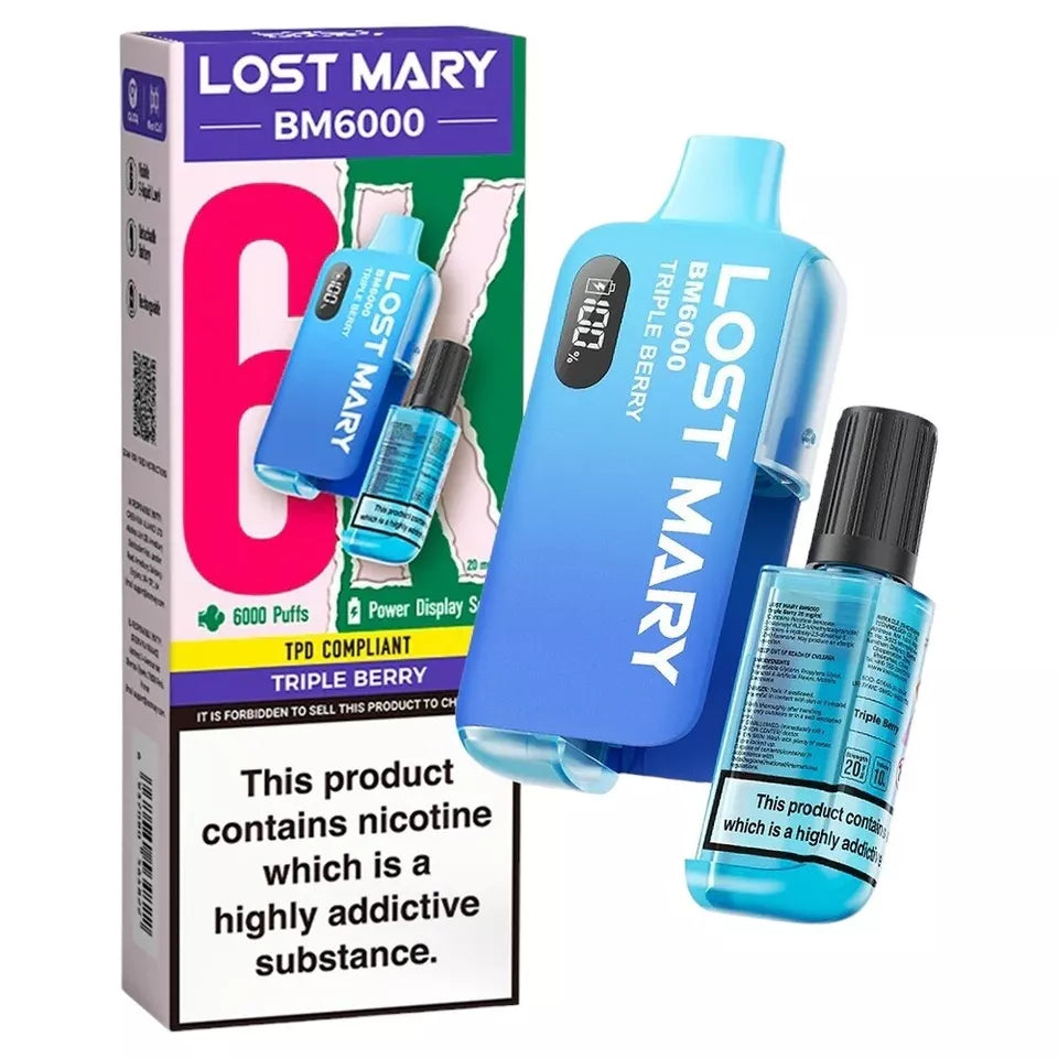 LOST MARY BM6000 RECHARGEABLE PREFILLED DISPOSABLE POD KIT 20MG