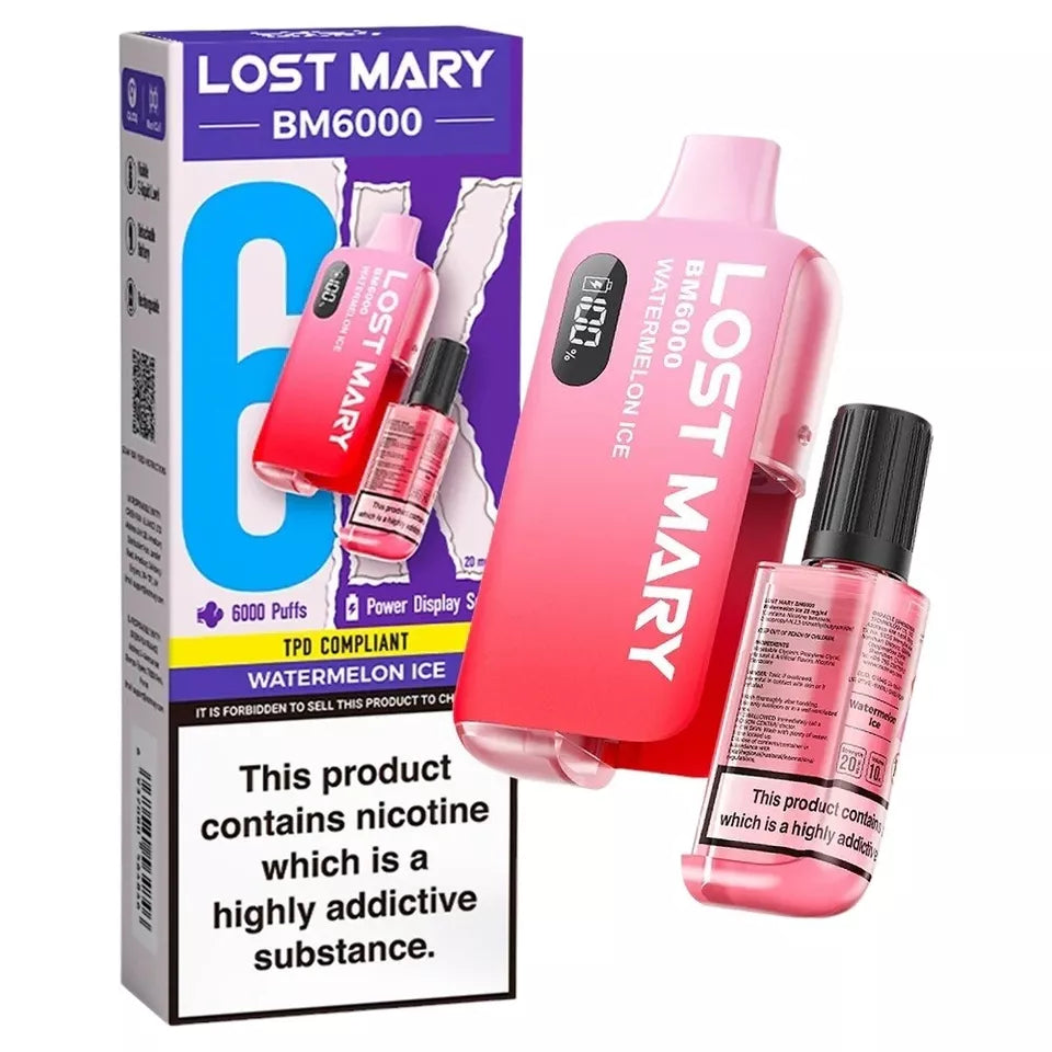 LOST MARY BM6000 RECHARGEABLE PREFILLED DISPOSABLE POD KIT 20MG