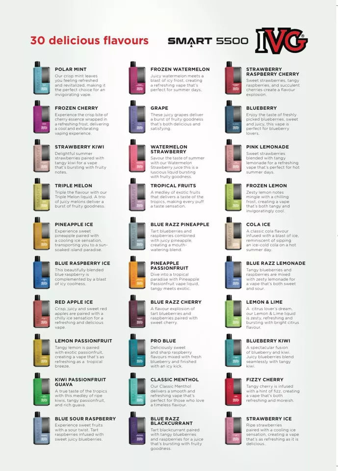 IVG SMART 5500 Disposable Vape | 20mg | Vape Juice | 5500 Puffs