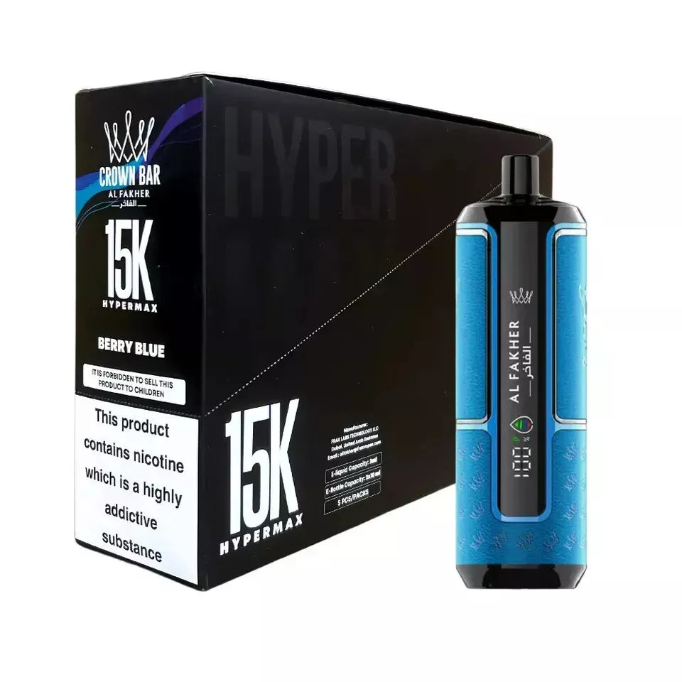 Al Fakher Crown Bar Hypermax 15K Vape Kit | 15,000 Puffs | Box of 5