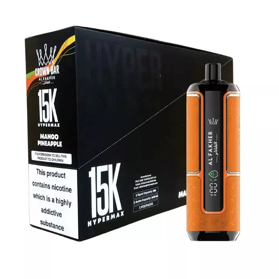 Al Fakher Crown Bar Hypermax 15K Vape Kit | 15,000 Puffs | Box of 5