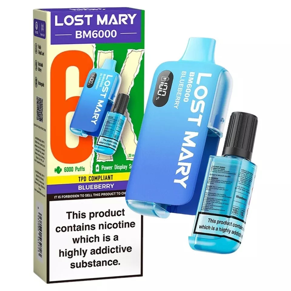 LOST MARY BM6000 RECHARGEABLE PREFILLED DISPOSABLE POD KIT 20MG