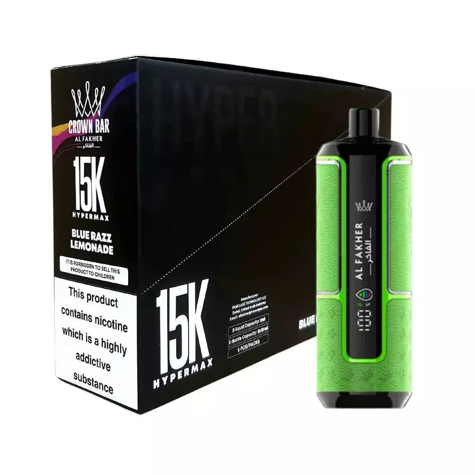Al Fakher Crown Bar Hypermax 15K Vape Kit | 15,000 Puffs | Box of 5