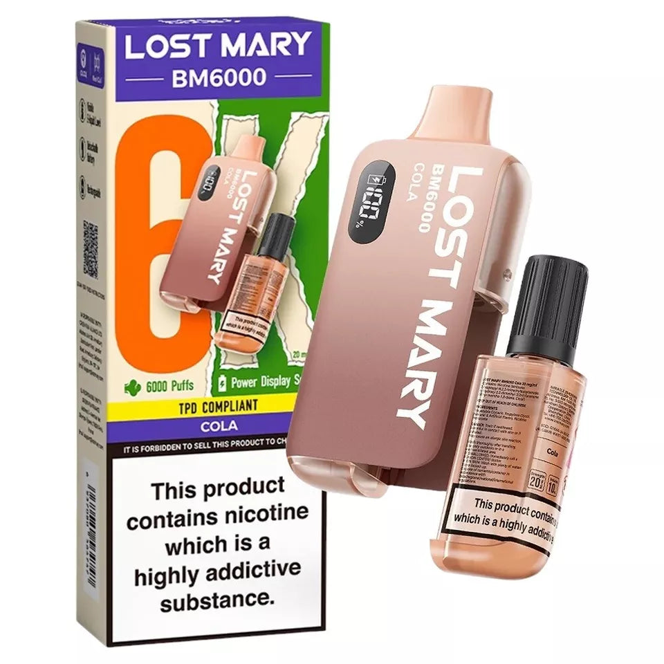 LOST MARY BM6000 RECHARGEABLE PREFILLED DISPOSABLE POD KIT 20MG