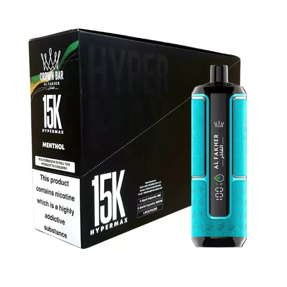 Al Fakher Crown Bar Hypermax 15K Vape Kit | 15,000 Puffs | Box of 5