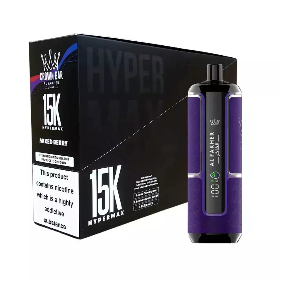 Al Fakher Crown Bar Hypermax 15K Vape Kit | 15,000 Puffs | Box of 5