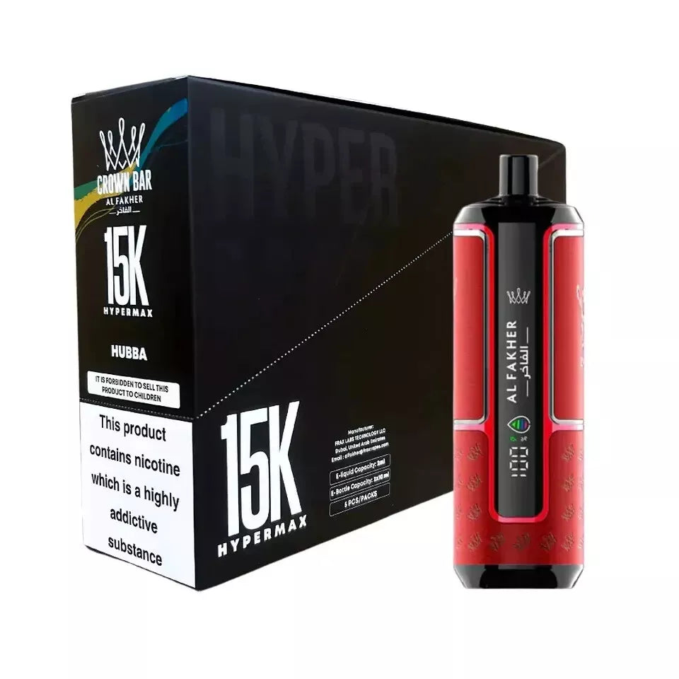 Al Fakher Crown Bar Hypermax 15K Vape Kit | 15,000 Puffs | Box of 5