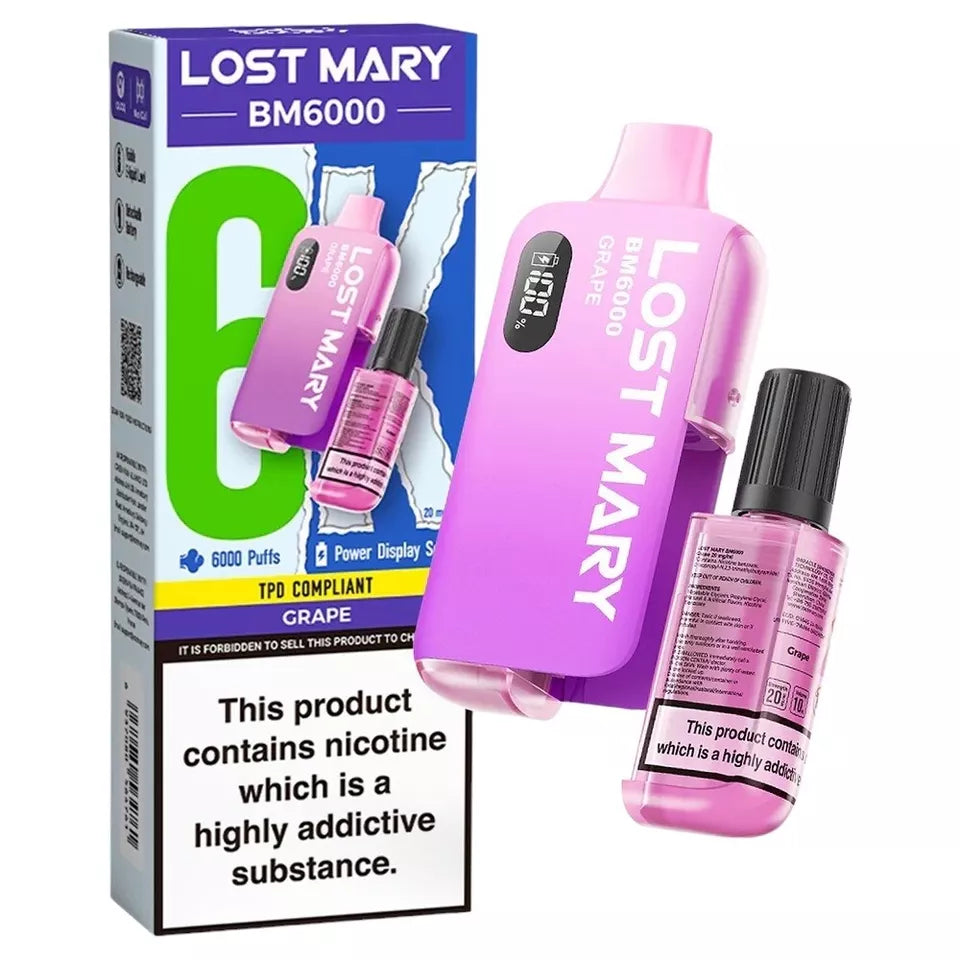 LOST MARY BM6000 RECHARGEABLE PREFILLED DISPOSABLE POD KIT 20MG