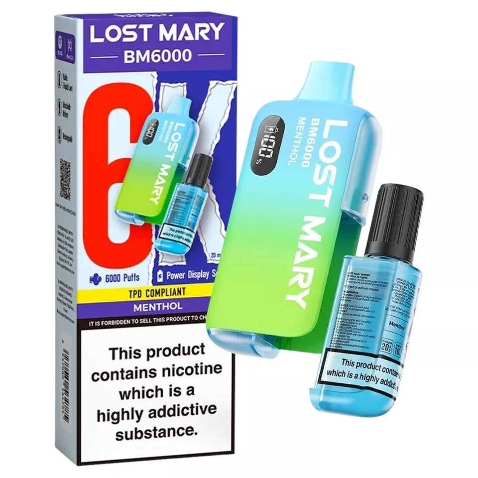LOST MARY BM6000 RECHARGEABLE PREFILLED DISPOSABLE POD KIT 20MG