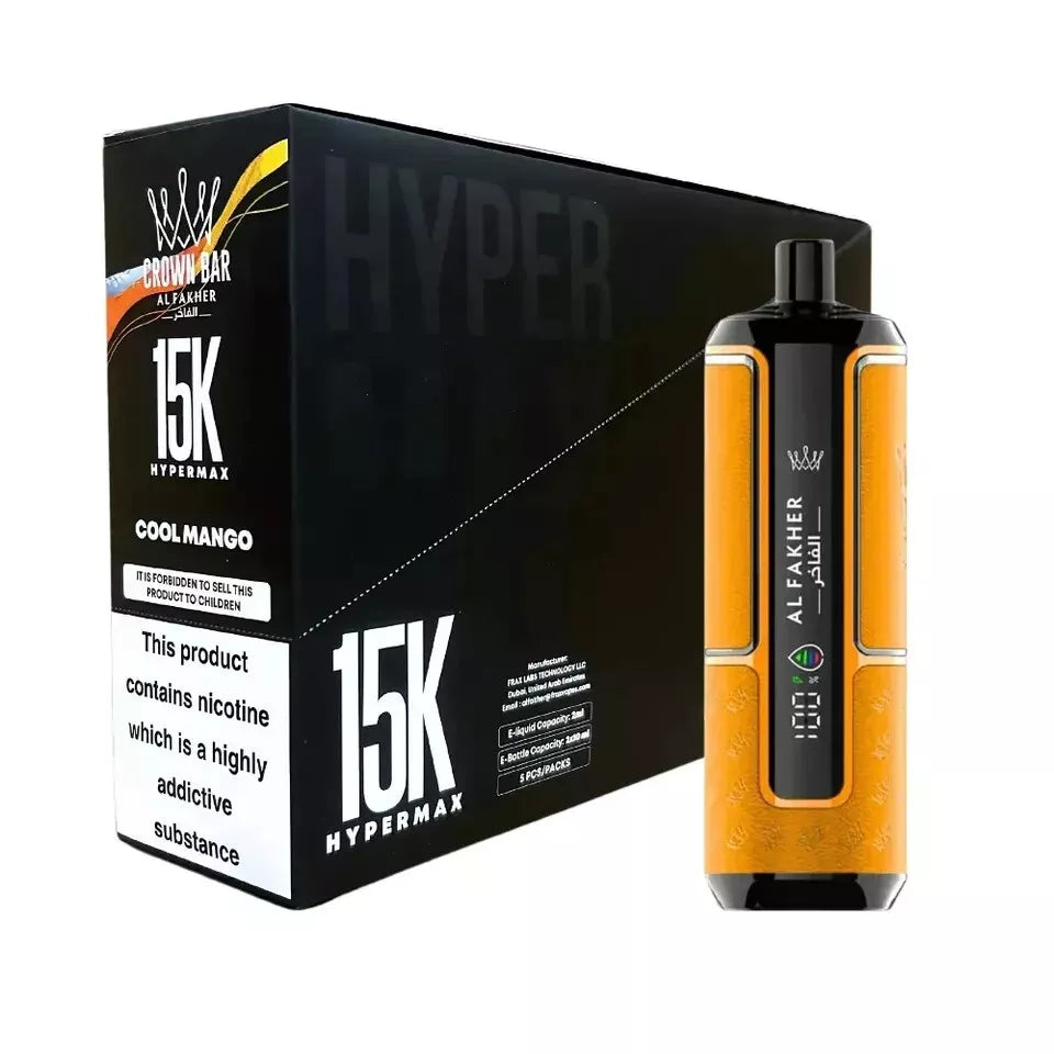 Al Fakher Crown Bar Hypermax 15K Vape Kit | 15,000 Puffs | Box of 5