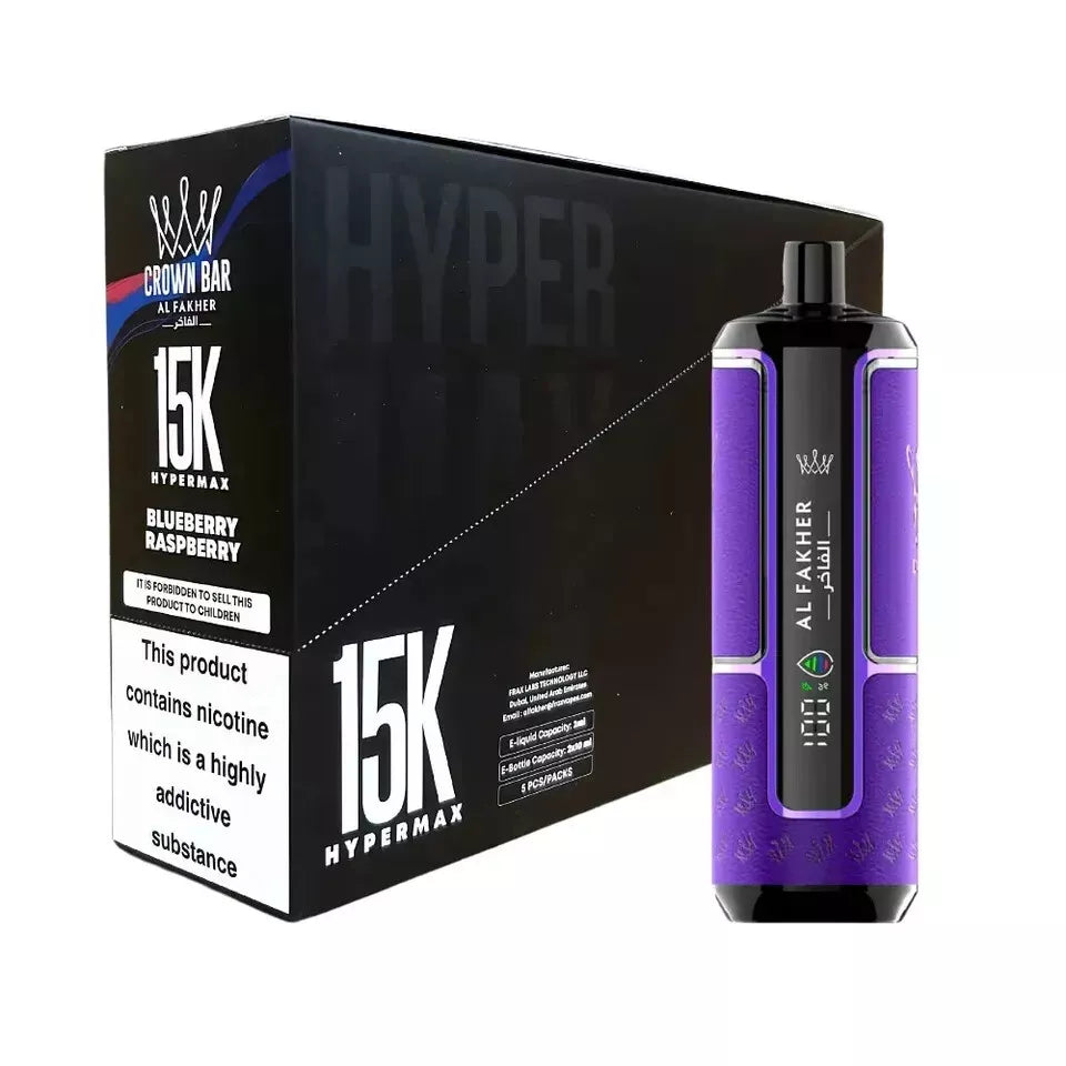 Al Fakher Crown Bar Hypermax 15K Vape Kit | 15,000 Puffs | Box of 5