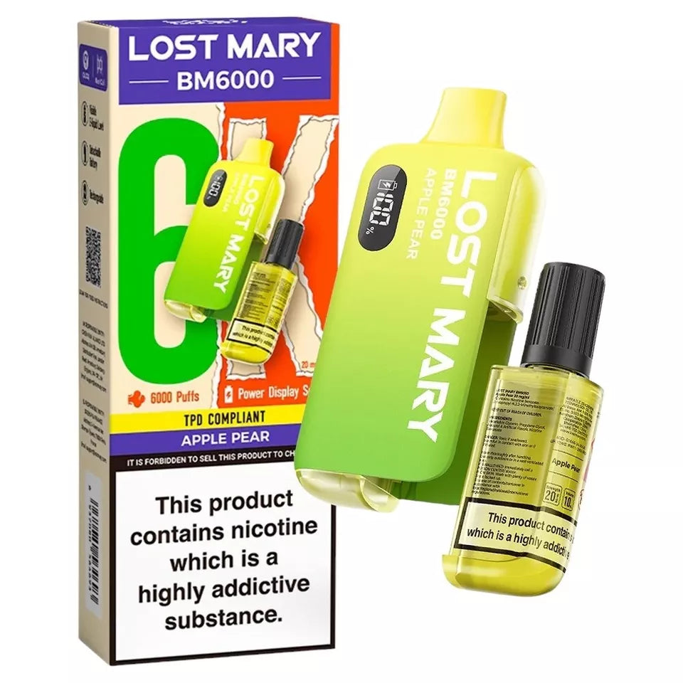 LOST MARY BM6000 RECHARGEABLE PREFILLED DISPOSABLE POD KIT 20MG
