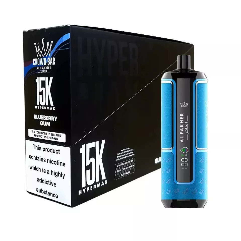 Al Fakher Crown Bar Hypermax 15K Vape Kit | 15,000 Puffs | Box of 5
