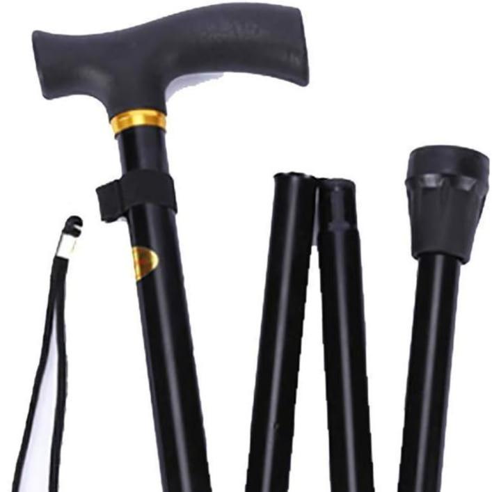 Black Folding Walking Stick - Lightweight, Adjustable, and Easy to Use Walking Sticks - Walking Stick With Soft Grip