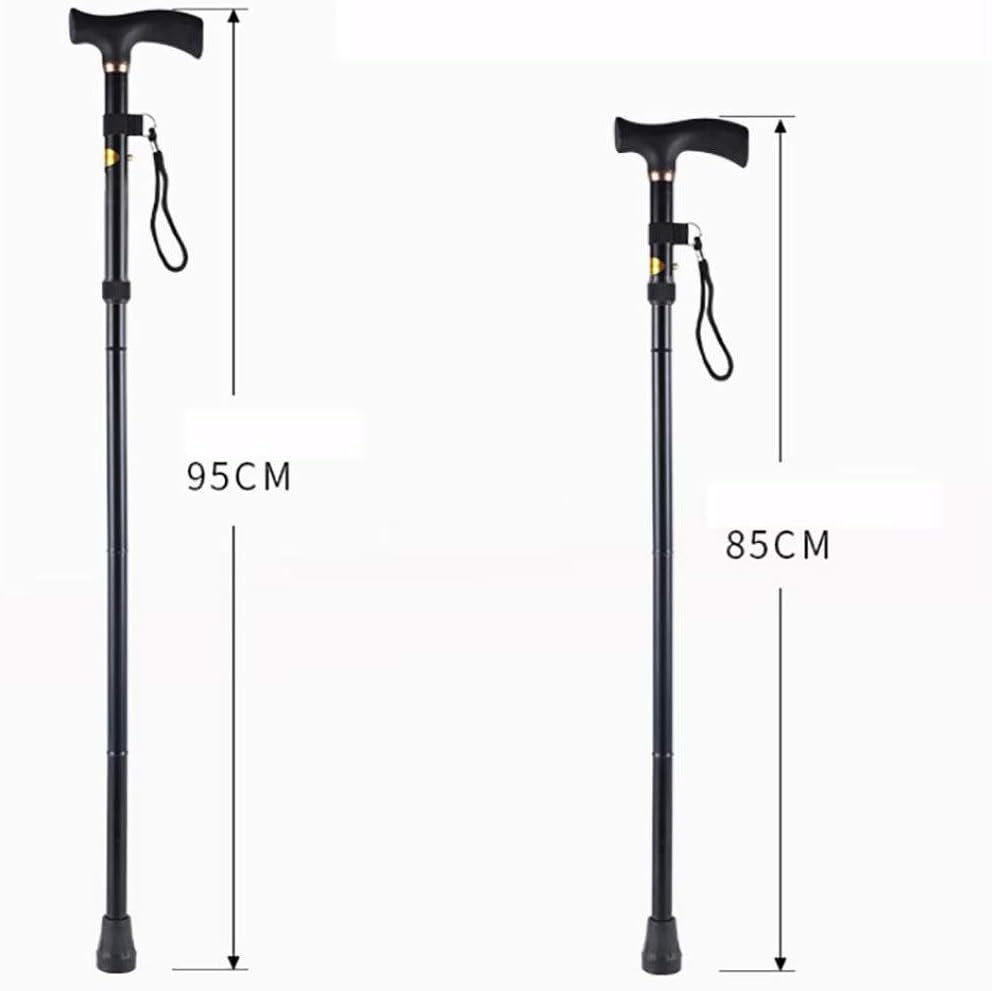 Black Folding Walking Stick - Lightweight, Adjustable, and Easy to Use Walking Sticks - Walking Stick With Soft Grip