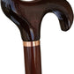 Gents Wooden Derby Cane with Collar Walking Stick in Dark Brown Wood Stain 94cm (37") Height