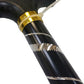 Deluxe Black with Silver Etched Engraved Flecked Stripes Pattern Ladies Adjustable Walking Stick Cane - 23" - 38.5"
