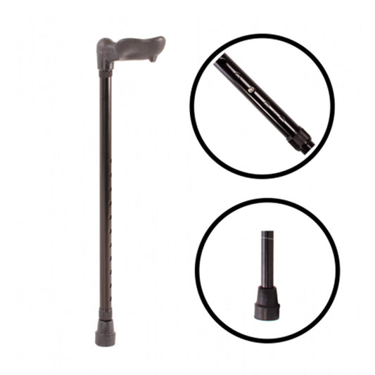 Right Handed Adjustable Height Lightweight Walking Stick with Anti Slip Ferrule Foot to Aid Stability and Confidence when Walking Supplied with a Hanging Carry Strap