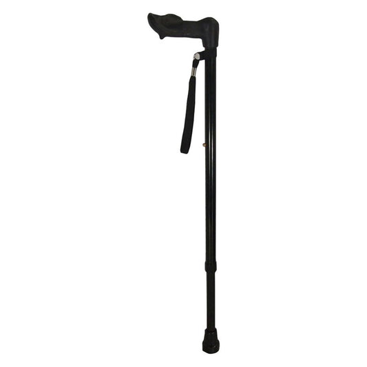 Right Handed Adjustable Height Lightweight Walking Stick with Anti Slip Ferrule Foot to Aid Stability and Confidence when Walking Supplied with a Hanging Carry Strap