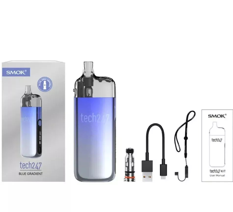 SMOK Tech 247 Pod Vape Kit 1800mAh 30W 2ML Replacement Coils Pods - UK