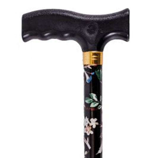 Easy Folding Walking Sticks for Ladies, Men - Floral Design Folding Extendable Walking Sticks for Men Disabled - Adjustable Height Lightweight Walking Canes for Women Collapsible Walking Stick